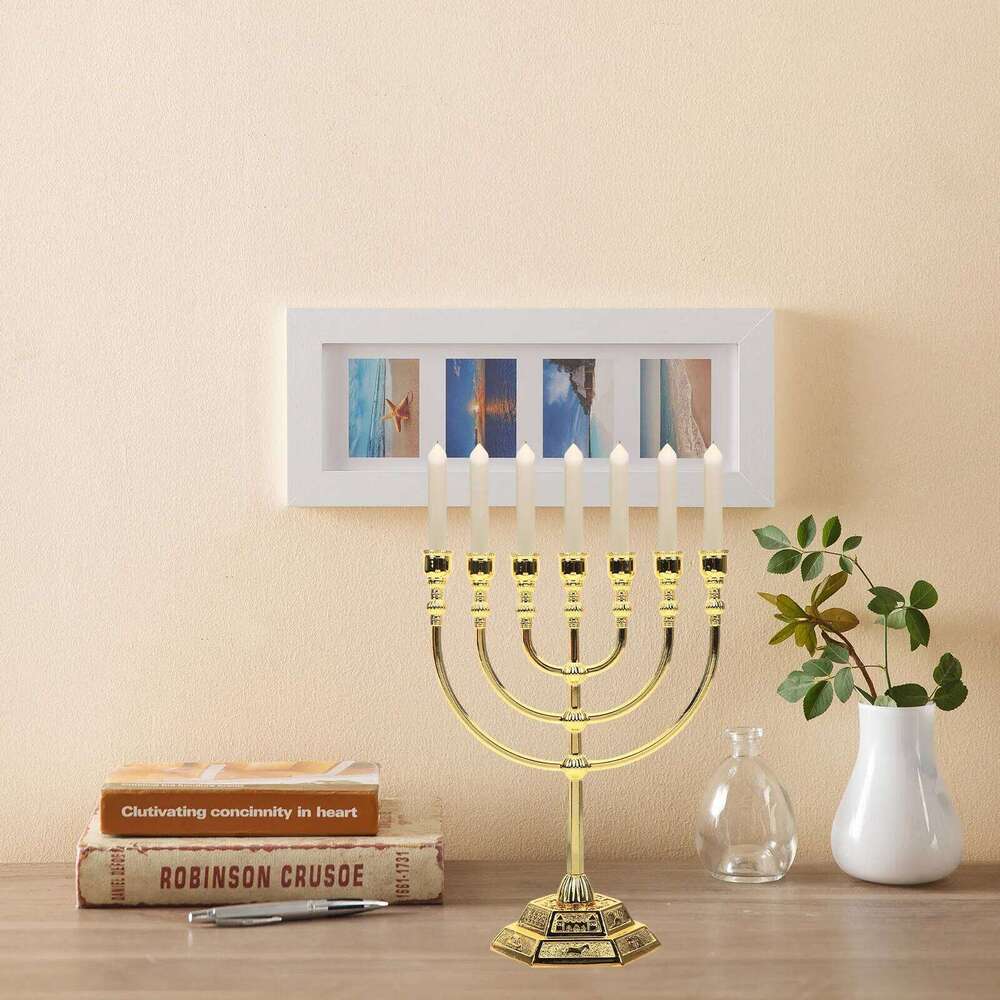 Holder Candlestick Menorah Stand Holders Jewish Decor Bed Above Wall Bedroom Candelabra Chanukah Branches Taper Vintage Retro H260310