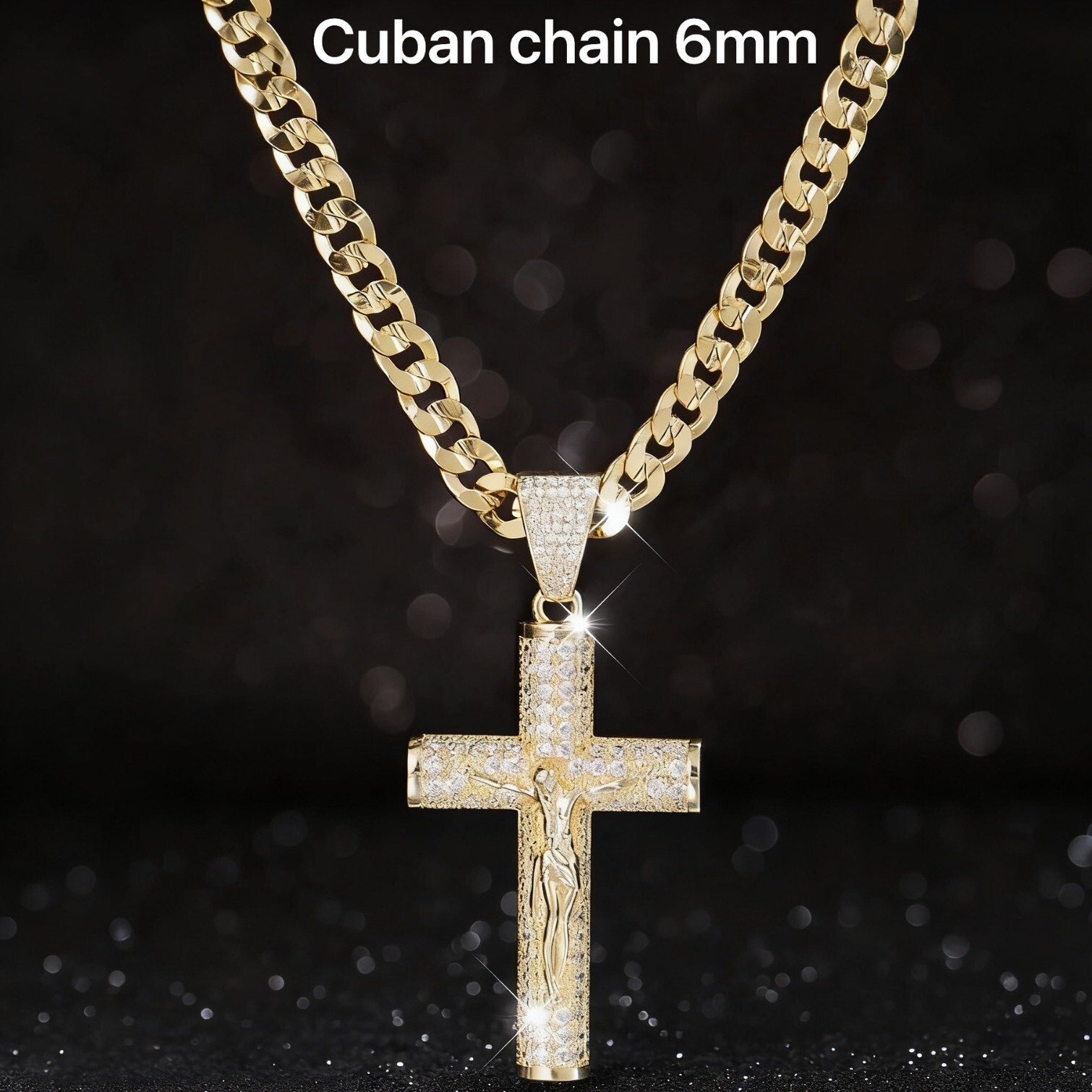 2026 New Designer Luxury Brand Large Cross Pendant Full Diamond Zircon Buckle Electroplated Gold Cuban Chain Fashion Hip Hop Necklace Free Shipping Wh