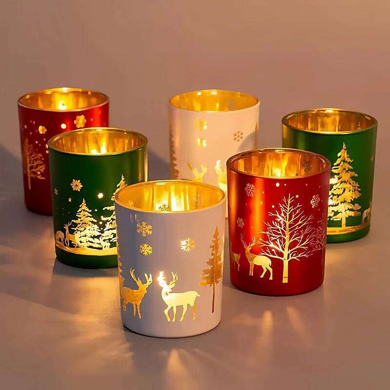 Christmas Series New Year Decorative Candlestick Cups Custom Home Fragrance Birthday Gifts H260310