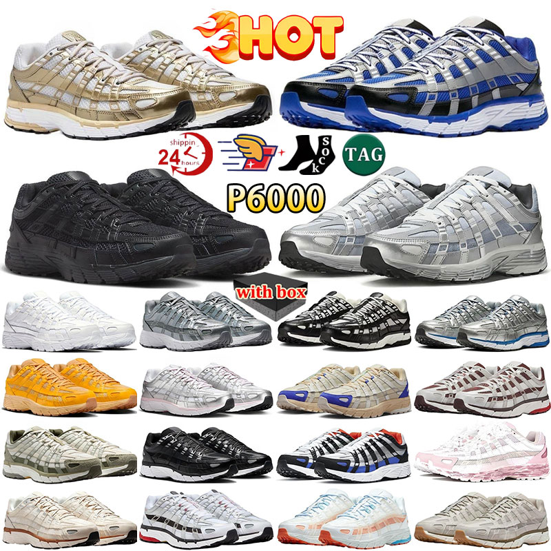 Running Shoes p6000 Designer for Men Women Sneakers Triple Black White Khaki Wolf Grey Metallic Sier Racer Blue Womens mens Outdoor Sports Shoes With Box