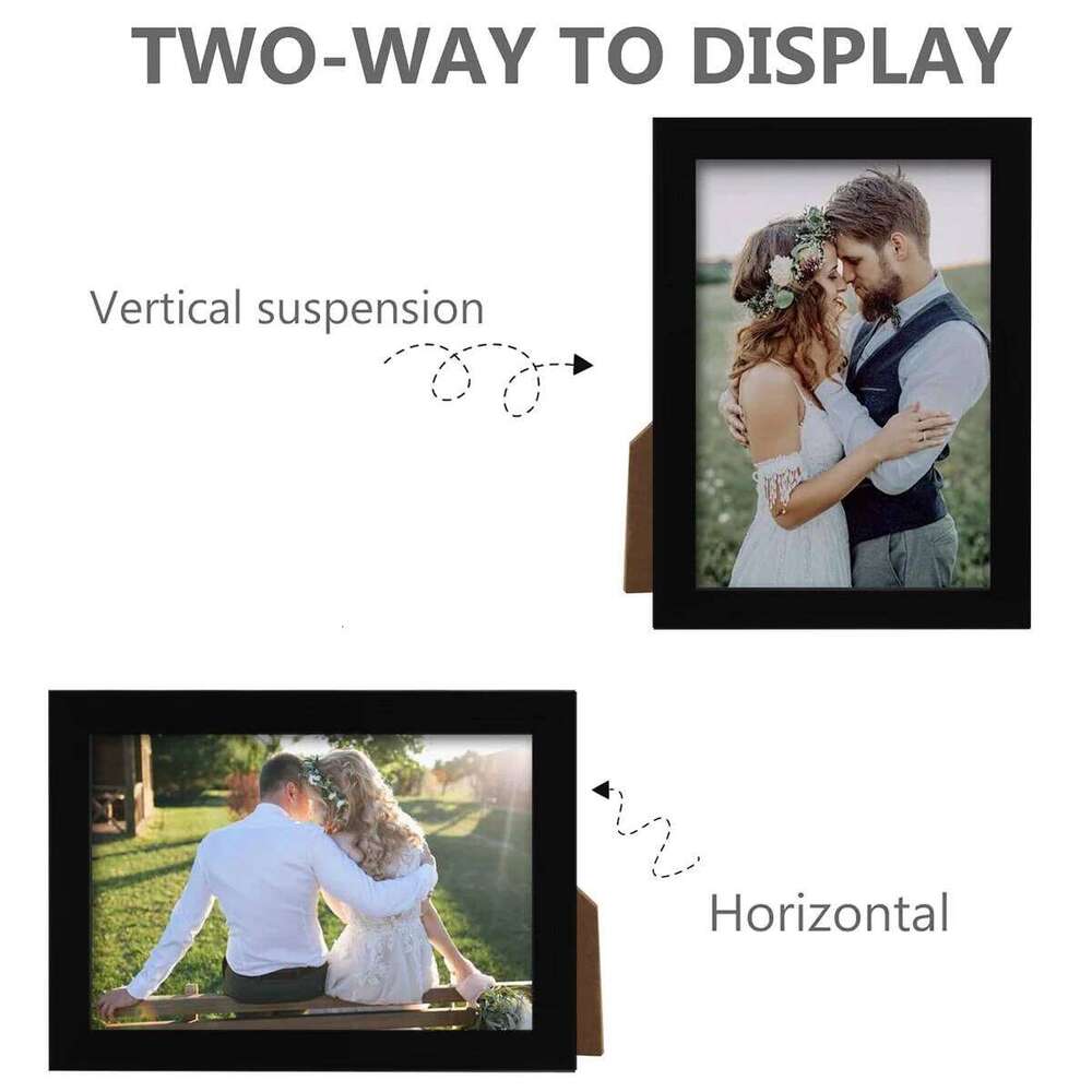 2pcs 4x6inch Black Wood 10x15cm Modern Minimalist Family DIY Photo Wall Picture Frame H260310 - view 4