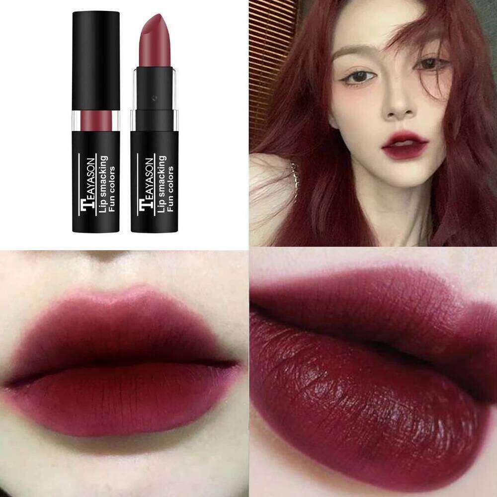 Punk Matte Black Lipstick Waterproof Long Lasting Party Glaze Personality Velvet Nude Tint Halloween Lip Cosmetics Z260310