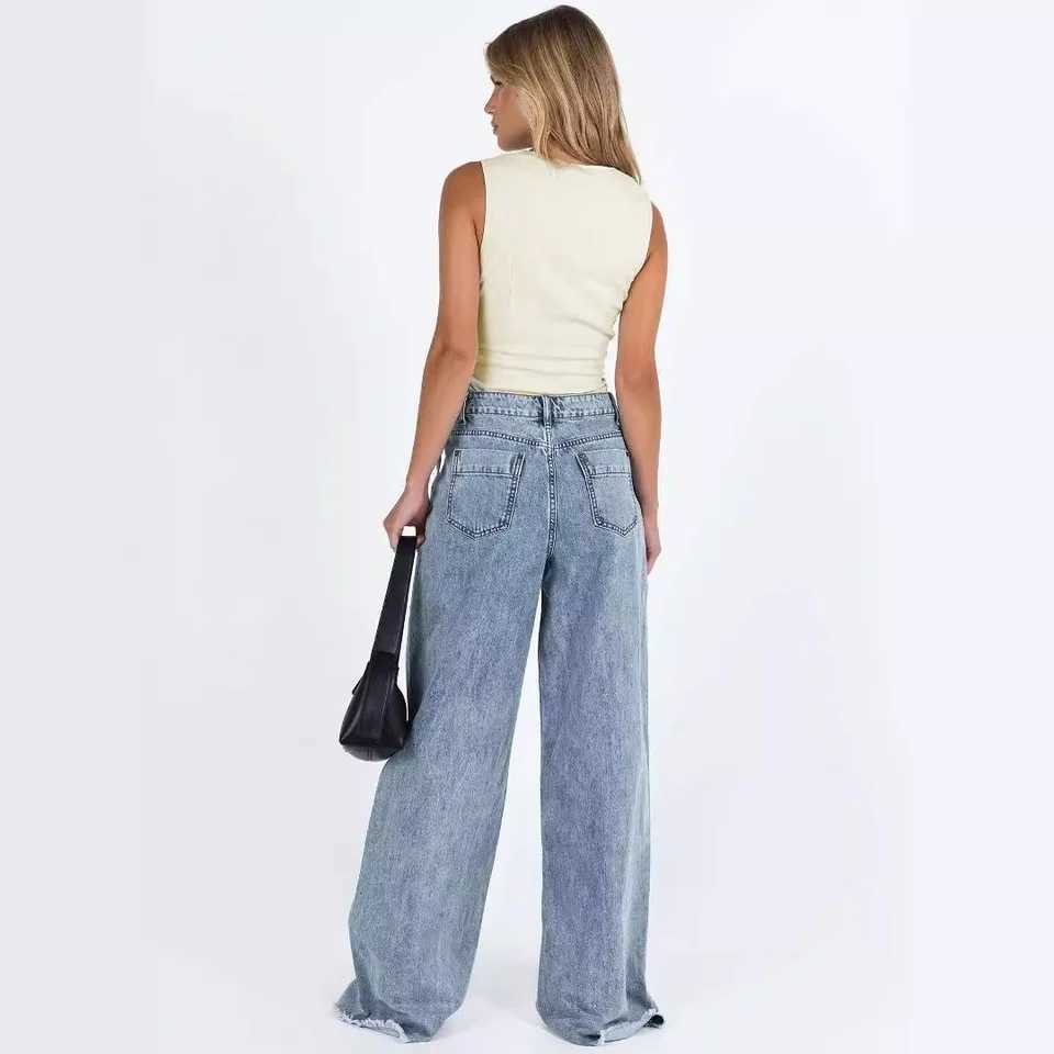 European and American casual loose denim pants for women M260310