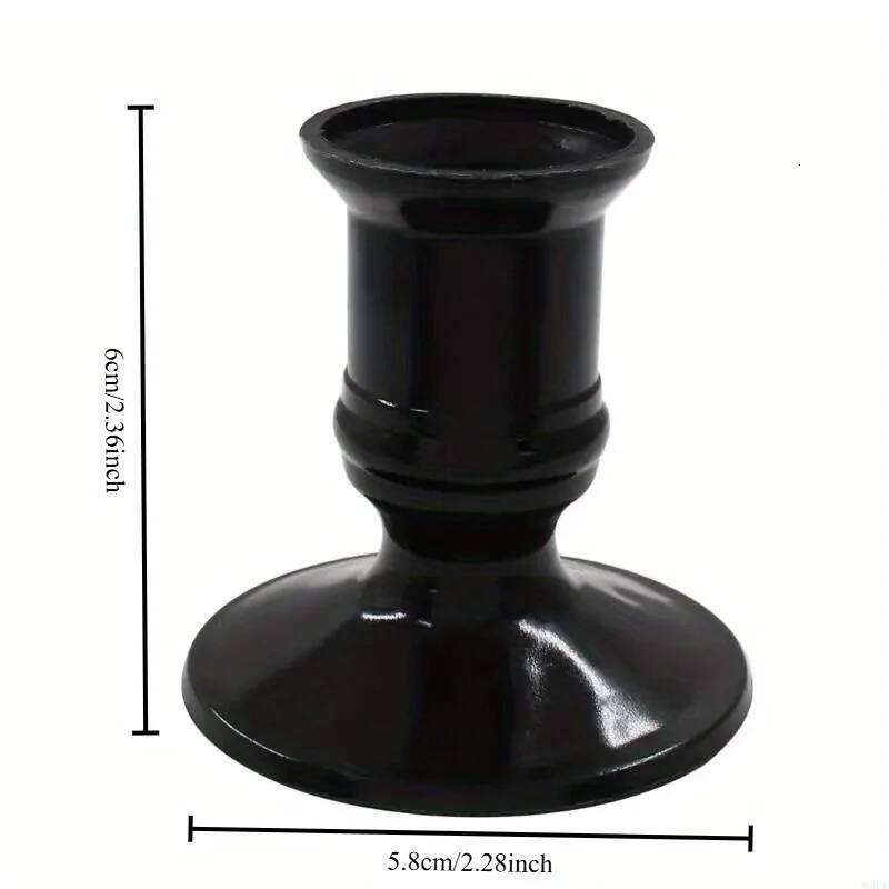 12Pcs Retro Black Candle Holders Durable Plastic Candlesticks for Wedding Restaurant Christmas Decora Sturdy Stand of Candles H260310