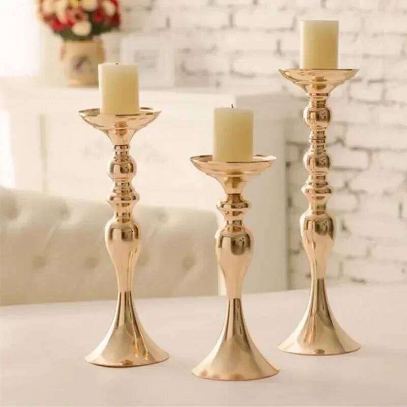 Vintage Iron Candle Holder Wedding Ludo Flower Ins Style High 50cm Candlelight Dinner Table Decoration Ornament H260310