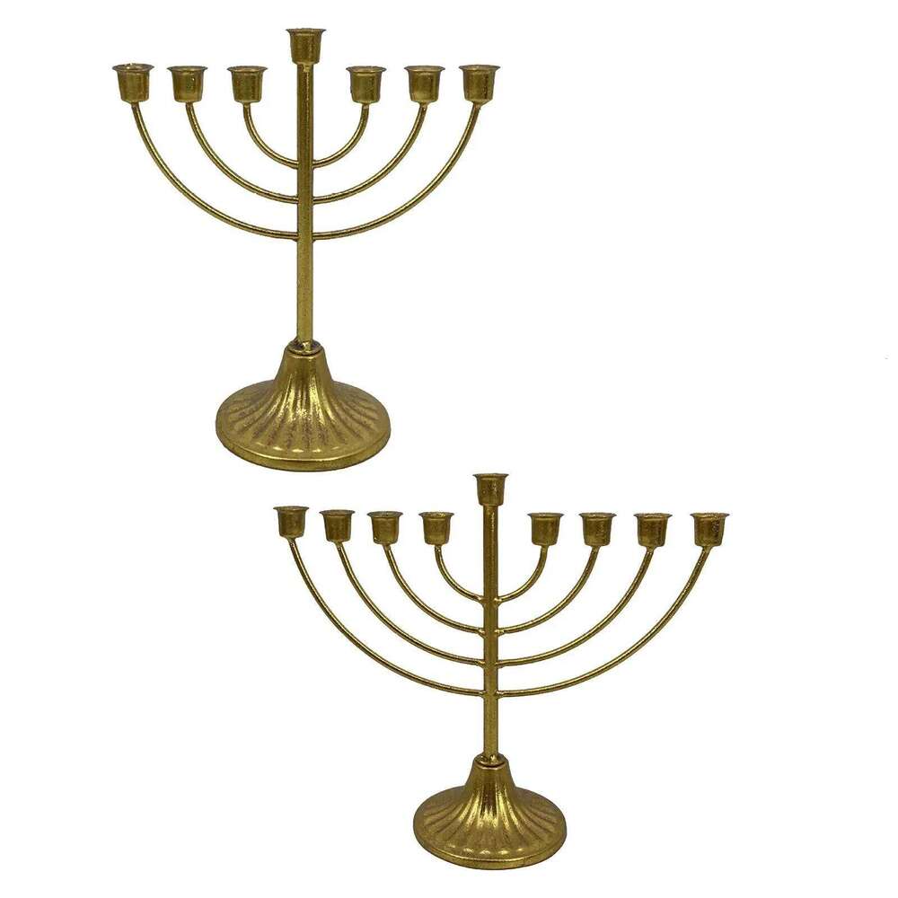 Candlestick Jewish Holder Hanukkah Decoration Menorah for Desk Living Room H260310