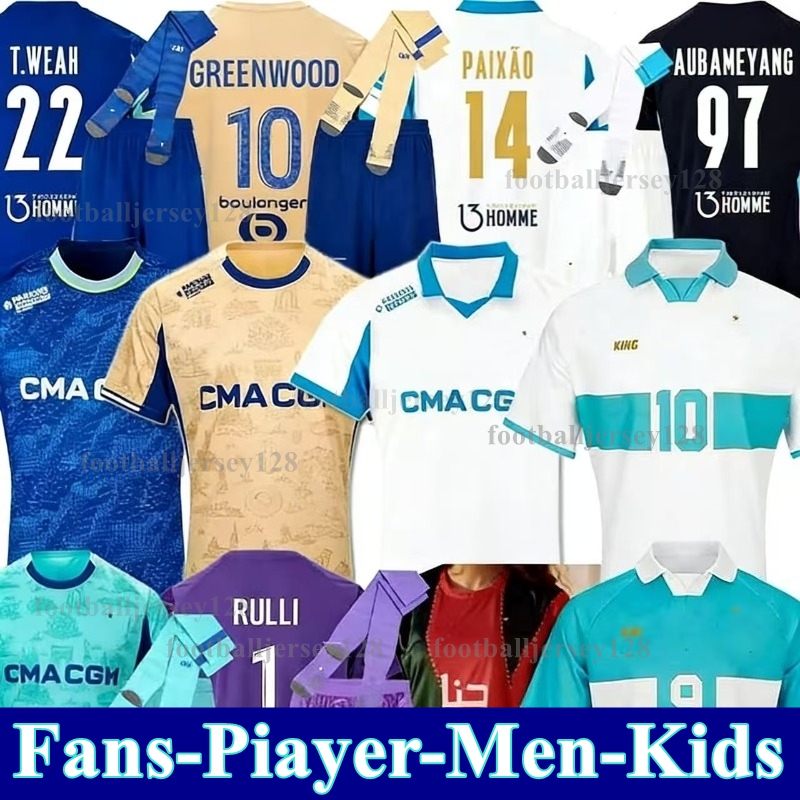 25 26 maillot de foot GREENWOOD 125th Anniversary Soccer jerseys OUNAHI harit 2025 2026 OM man and KIDS football shirt hommes enfants BALERDI RONGIER FANS