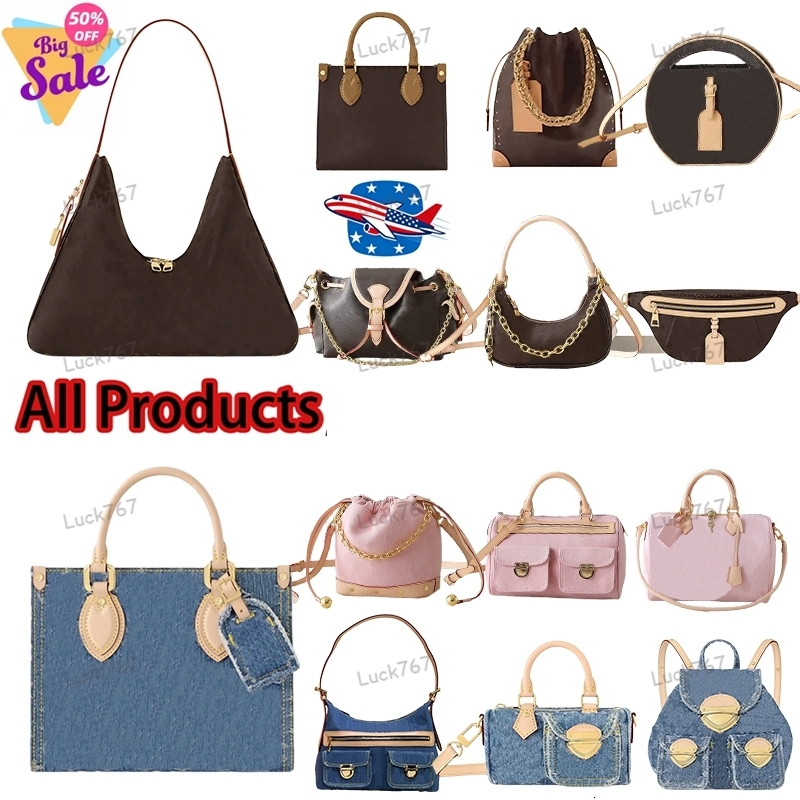 Designer Hobo denim bag woman Handbags tote bag High quality shoulder bags Large capacity waterproof travel bag canvas bag Monogram Coated Canvas bag Chain Purses