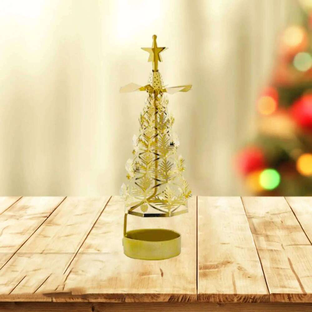Metal Tealight Holder Spinner Rotating Turning Candle Stick H260310