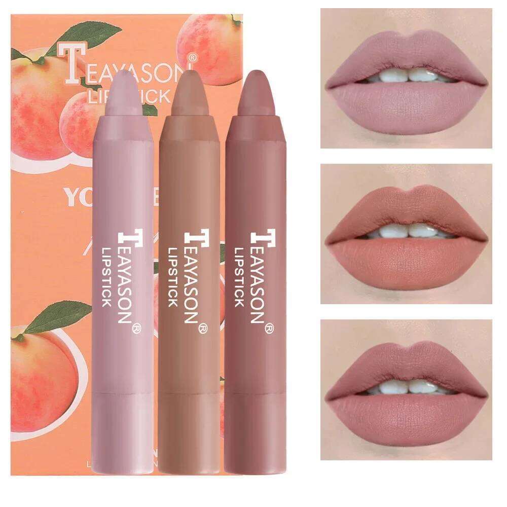 3PCS/SET Moisturizer Lipstick Pencil Pigments Waterproof Long Lasting Velvet Matte Cosmetic Makeup Lip stick Pen Z260310