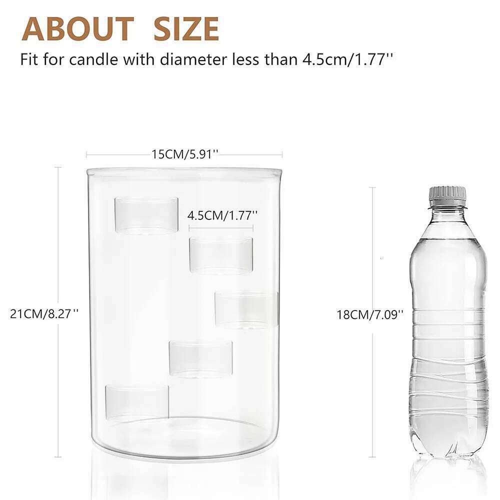 Glass Hurricane Tea Light,Clear Cylinder Pillar Candle Holder for Wedding Parties Table Centerpiece Decoration H260310