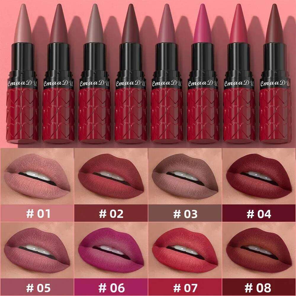 Velvet Matte Lipstick Pencil Waterproof Long Lasting Nude Red Brown Gloss Non Sticky Lip Liner Makeup Z260310
