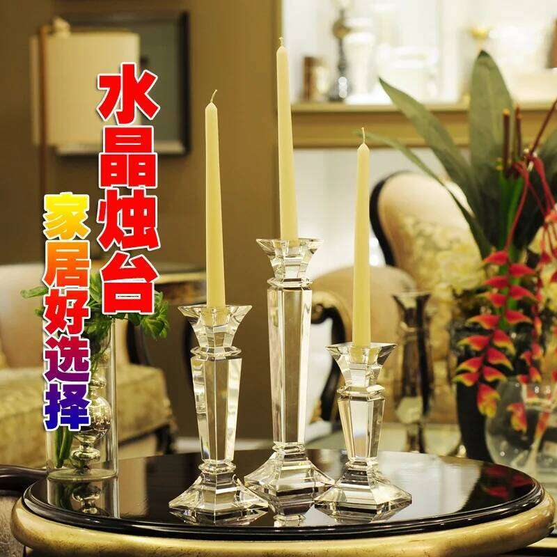 Nordic Luxury Crystal Glass Candle Holder, Romantic Wedding Table Centerpieces, Decor Candelabra, Coffee, Home Decoration H260310