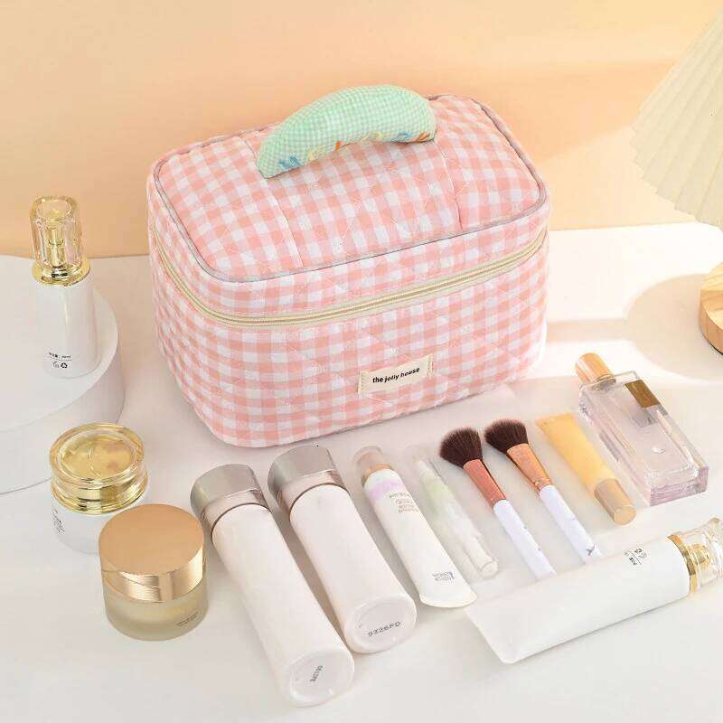 Personality Women Tote Cotton Makeup Portable Large Capacity Travel Organizer Cosmetic Wash Pouch Ladies Make Up Storage Bag XJ260310