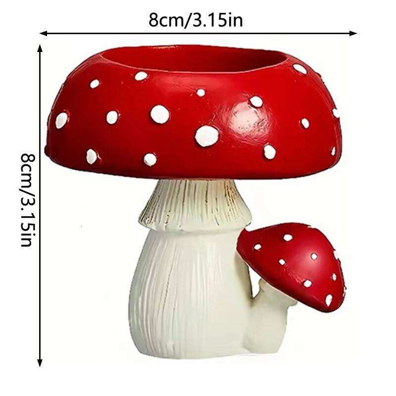 Enchanted Mushroom Candle Holder,Hand-Painted Resin Decor,Candlestick Base,Whimsical TableCenterpiece for Bedroom and LivingRoom H260310