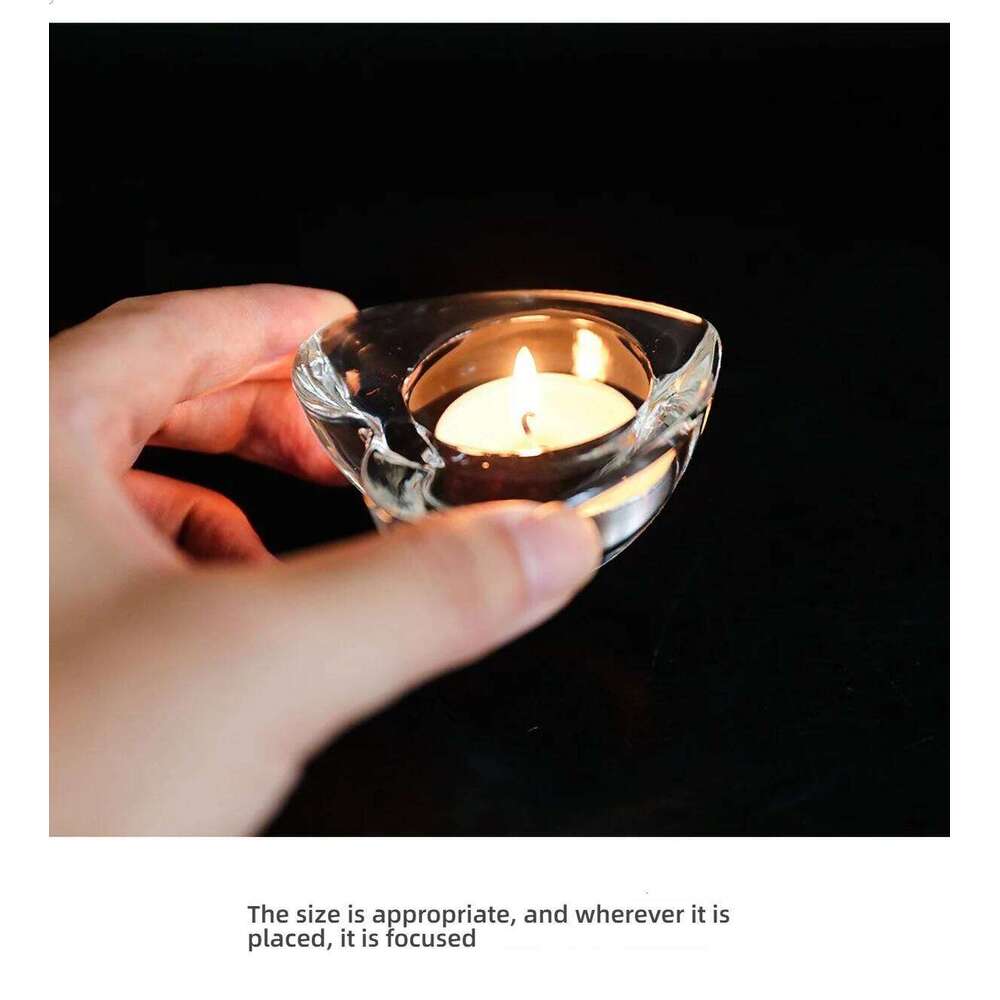 Clear Holder Glass Star Shape Design Table Decor - Transparent Tea Light Candle Stand for Dining Room Wedding Party H260310