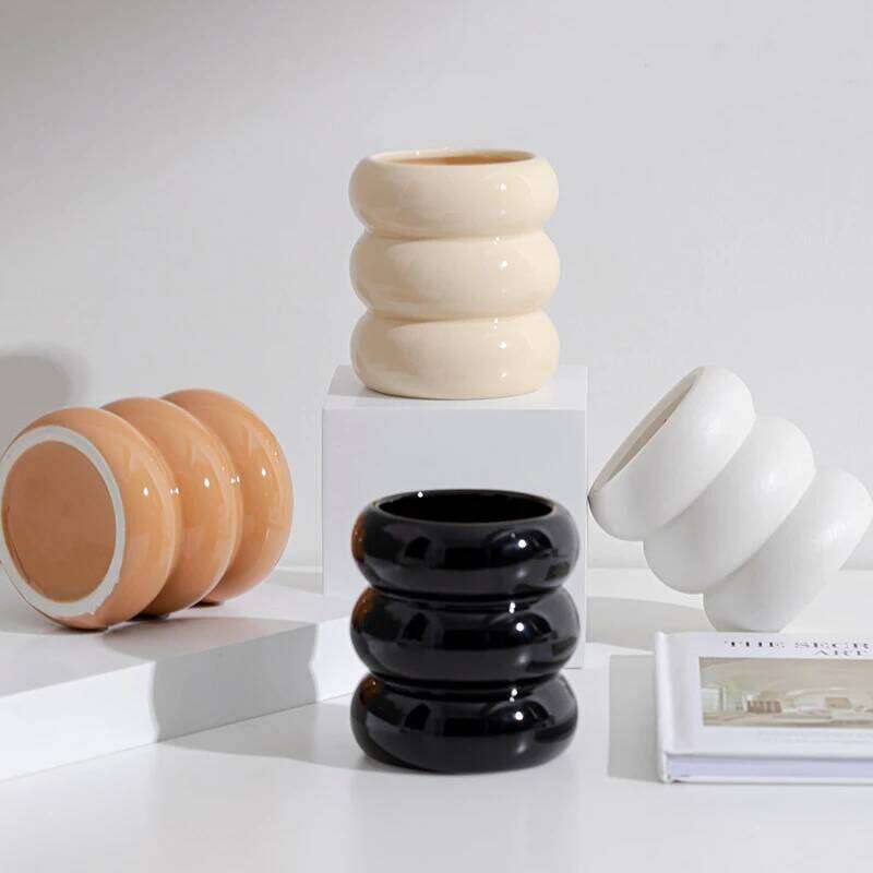 Nordic Ceramic Candlestick White Holders Candle Holder Wedding Table Living Room Home Ornament Decoration H260310