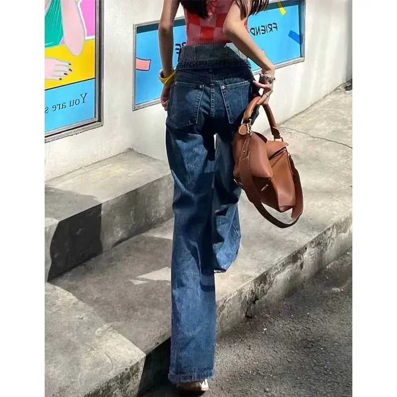 Jeans Women High Waist Vintage Y2K Baggy Jeans Fashion Spring Summer Wide Leg Pants for Teenagers M260310