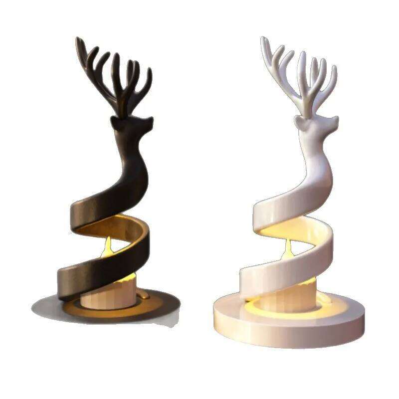 3D Printed Reindeer Figurine Deer Shaped Creative Candle Holder, Home Decoration H260310