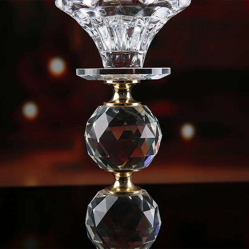 Crystal Candle Holder Glass Candlesticks Feng Shui Bowl Buddhism Ornament Romantic For Wedding Home Bar Dinner Party Table Decor H260310