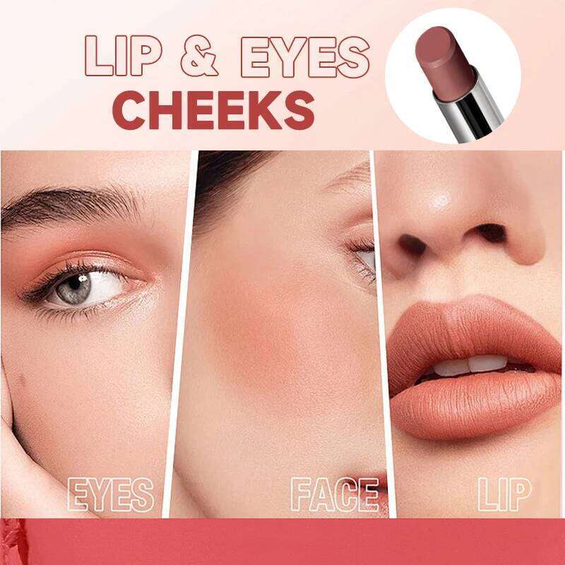 Matte Easy-To-Color Lipstick, Long-Lasting Waterproof Sweat-Proof, Non-Fading, Multi-Purpose Blush And Eyeshadow Z260310
