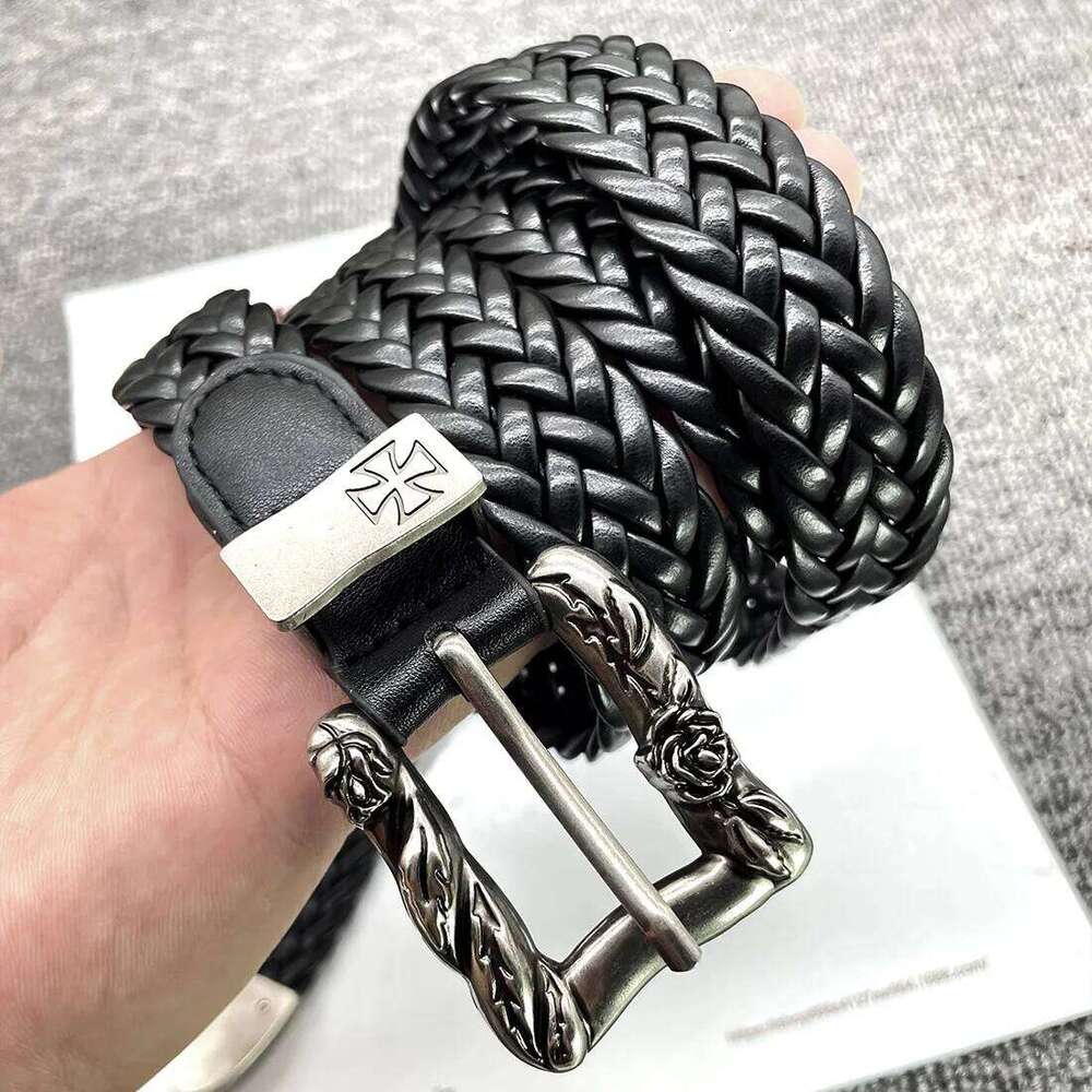 Fashion Erd Cross Melancholic Second-generation Design High Quality Braided Punk Belt for Men Women H260310