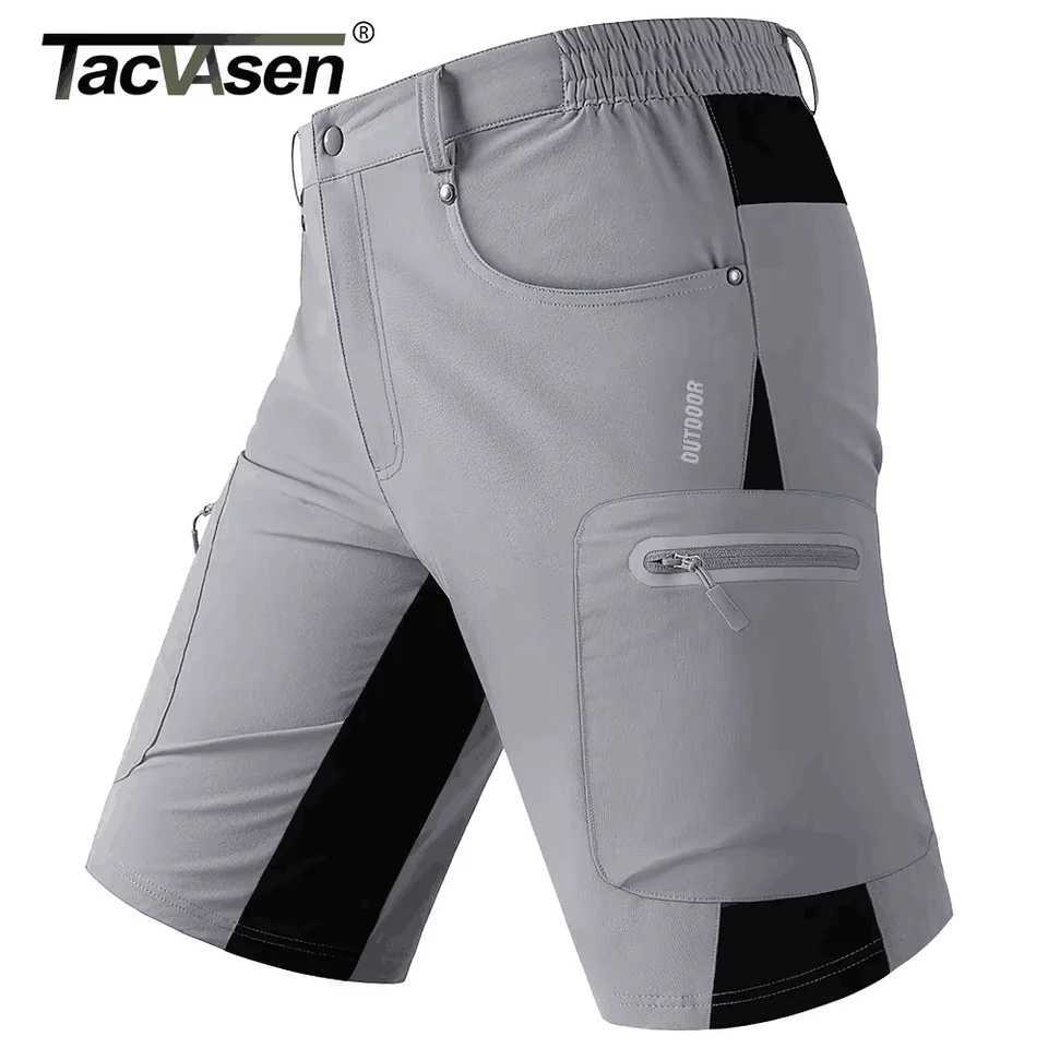 TACVASEN Quick Dry Cargo Shorts Mens Lightweight Work Cargo Shorts Multi Pockets Waterproof Outdoor Hiking Fishing Shorts Male N260310