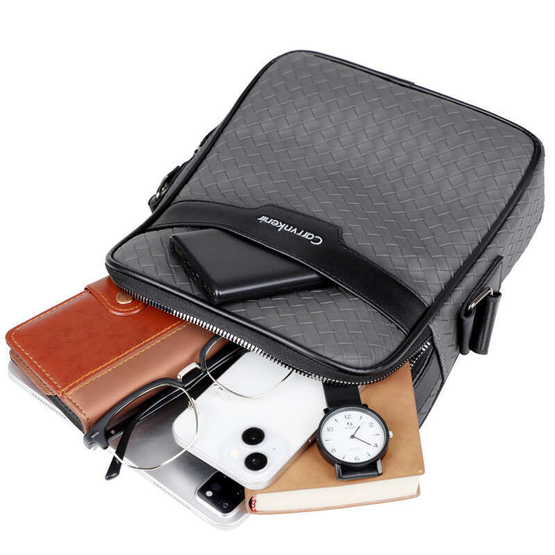 Cross Border Shoulder Bag With Woven Pattern Business Briefcase Crossbody Bag Trendy Men S Travel Backpack High Quality Luxury Bag