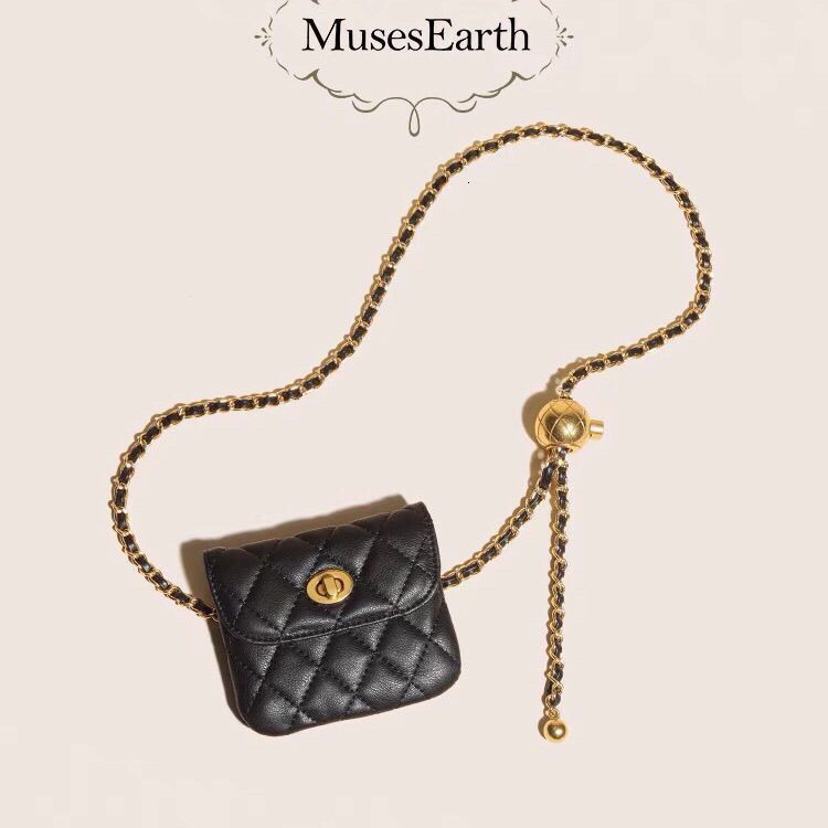 Free Shipping Retro Women's Small Golden Ball Waist Chain Top Luxury Fashion Shoulder Bag Designer Bag Chain Trendy Brand Belt Bag Retro Waist Belt Bag Crossbody Bag