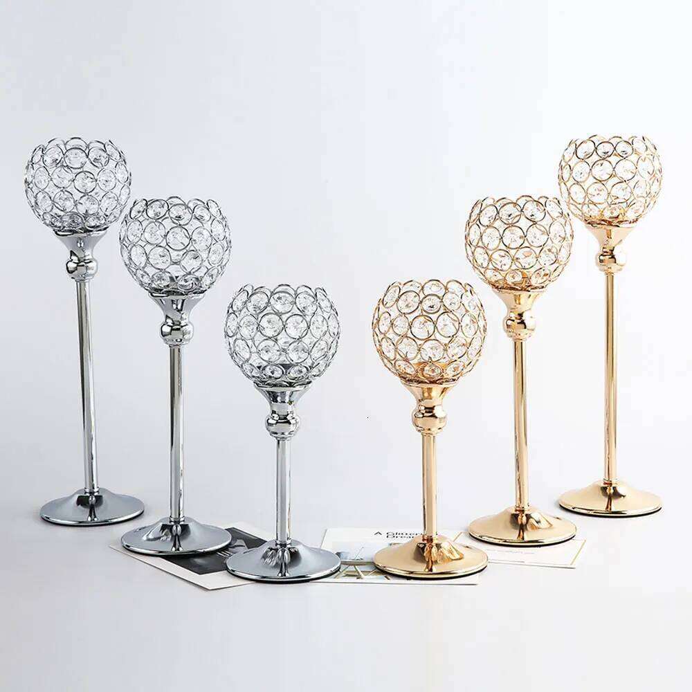Crystal Romantic Candlelight Dinner Home Decor Candle Holders Wedding Decoration Accessories Candlesticks For Candelabro H260310
