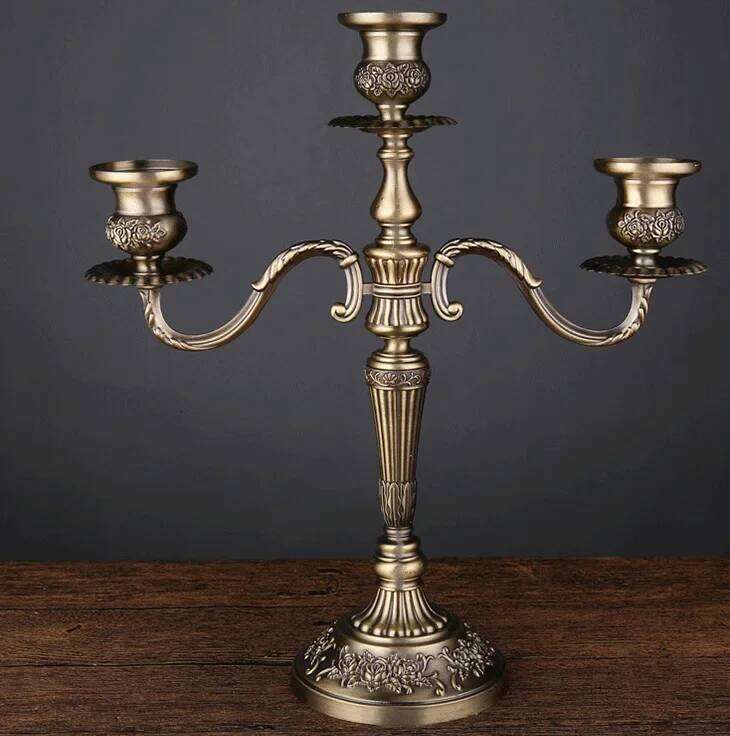 Home Bronze Candelabra Metal 5-arms/3 arms Holders Wedding Decoration Candlesticks Event Candle Stand Table Centerpiece H260310