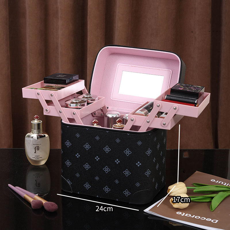 new Free delivery Cosmetic Bags Fashionable and lightweight portable makeup case portable multi-layer storage box
