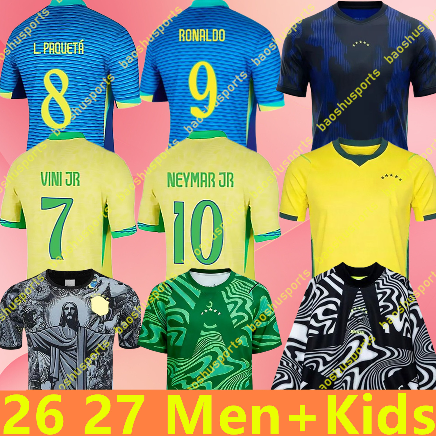 world cup 2026 BRAZILS 2026 2027 soccer jerseys Camiseta futbol PAQUETA RAPHINHA football shirt maillots MARQUINHOS VINI JR brasil RODRYGO MEN KIDS NEYMAR JR BRUNO G.