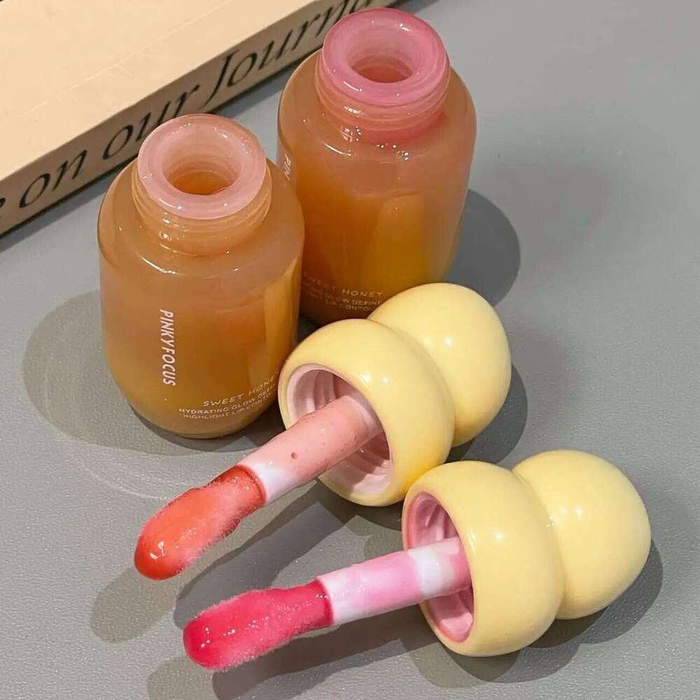 Pinkyfocus Hydrating Lip Serum Gloss - Fruit Nectar Transparent, Dewy Glass Look, Long-Lasting Cosmetics Z260310