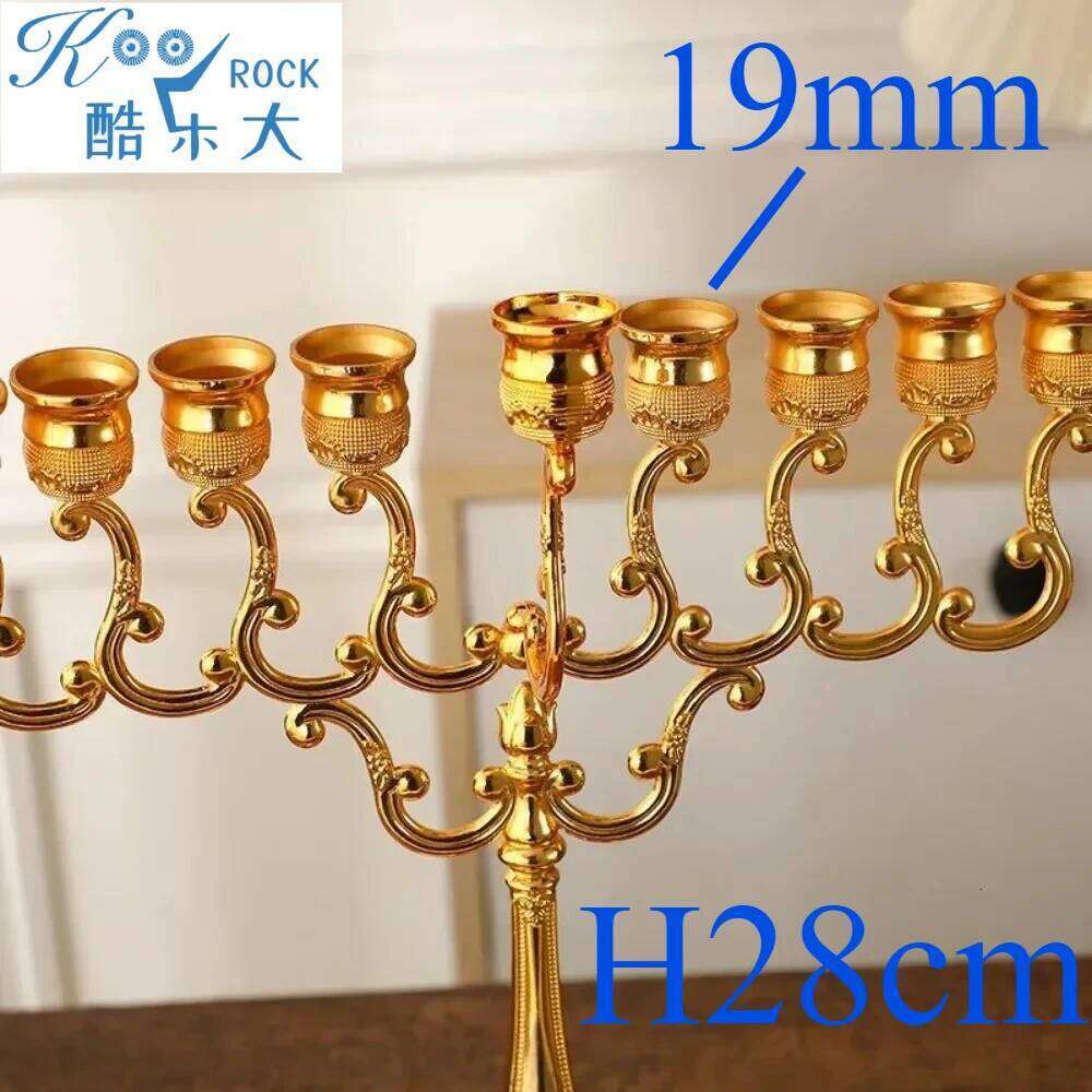 Alloy candlestick, 9 branch Chankiah, Hanukkah Menorah, elegant tabletop decoration handicraft, olive oil lamp candle holder H260310