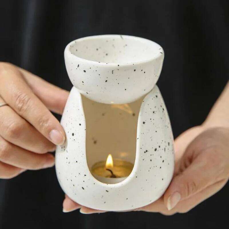 Nordic Style White Porcelain Essential Oil Furnance Aroma Burner Candle Holder Fragrance Lamp Home Decor H260310