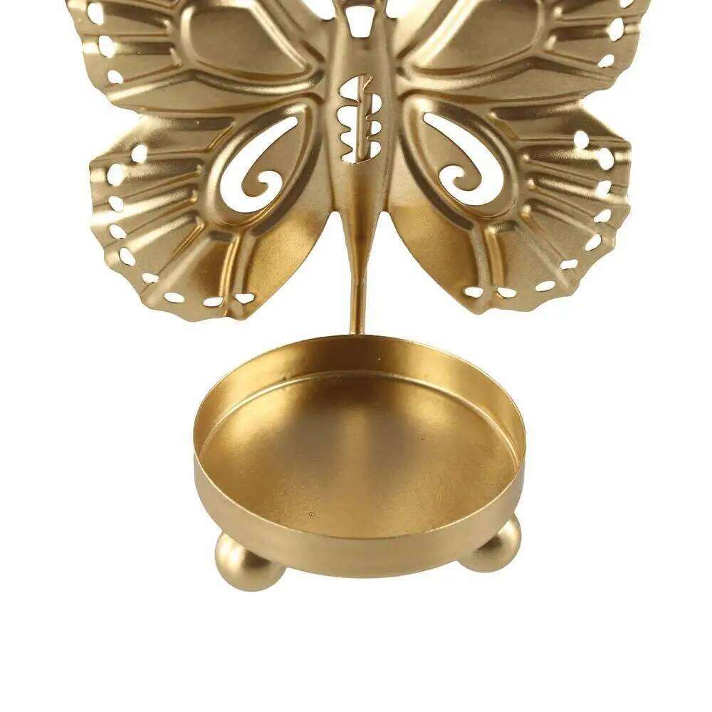 Electroplated Holders Unique Elegant Butterfly Candlestick Ornaments Exquisite Iron Candle Stand H260310