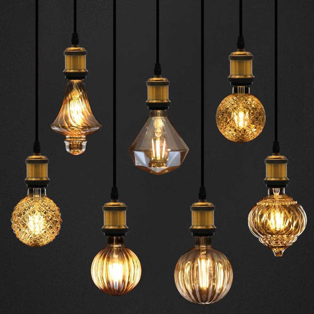1PC Edison Retro LED Bulb E27 Antique LED Filament Lamp 4W Decorative Bulb Amber Glass Antique Lamp 2700K NON Dimmable H260310