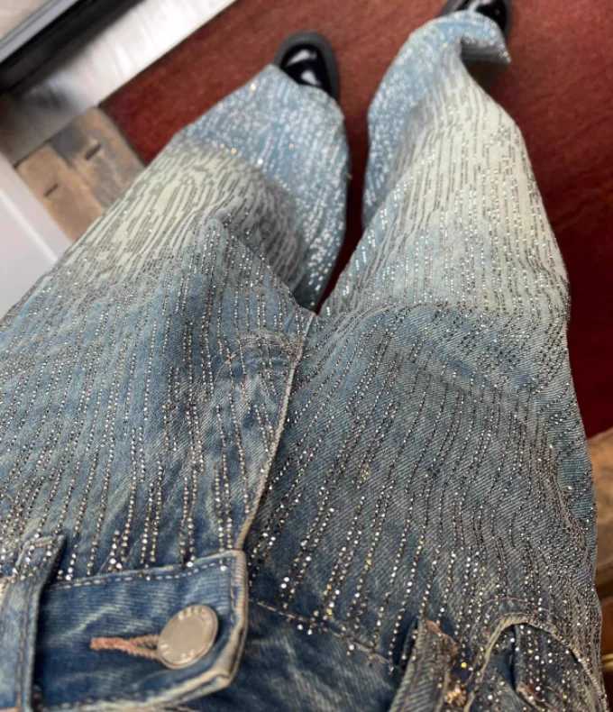 Spring Autumn Large Size Women Retro Blue Loose Hot Straight Jeans Leisure Versatile Fashion High Waist Korean Trousers M260310