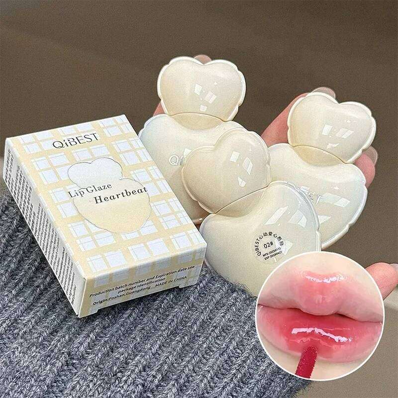 QIBEST 4 Colors Mirror Lips Gloss Jelly Hydrating Glaze Long Lasting Lipstick Tender Student Korean Cosmetics Lip Stain Tint Z260310