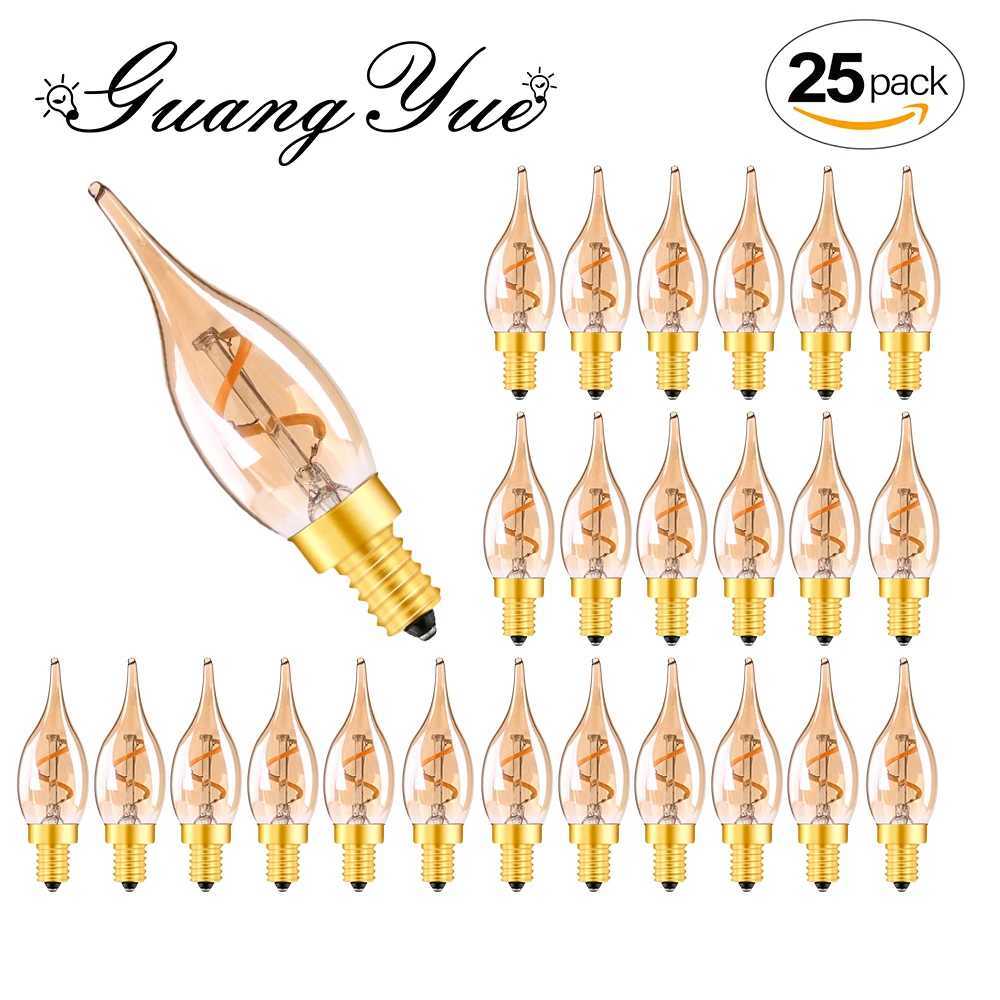 C22 Vintage Candle Light Bulb E14 220V 15W Dimmable 2200K Amber Spiral Filament Pendant Chandeliers Decorative Replacement Bulb H260310
