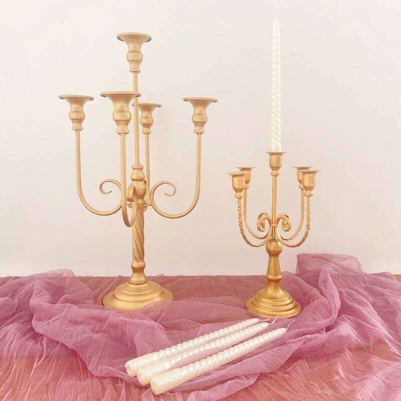 Metal 5-Candle Candlestick Taper Candles, Candle Holder for Wedding Centerpiece Christmas Valentine Party Event Decor H260310