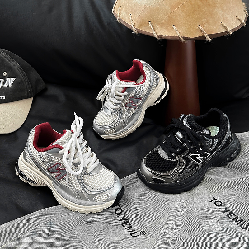 free shipping designer shoes for kids running shoes blue sliver Fashionable and versatile outdoor sneakers sport shoes