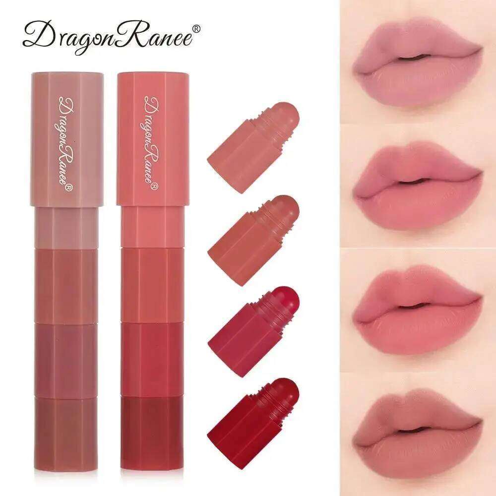 Dragon Ranee Velvet Matte Lipstick 4 Colors Mini Set Waterproof Long Lasting Lip Crayon Pen Makeup Kit Lipliner Z260310