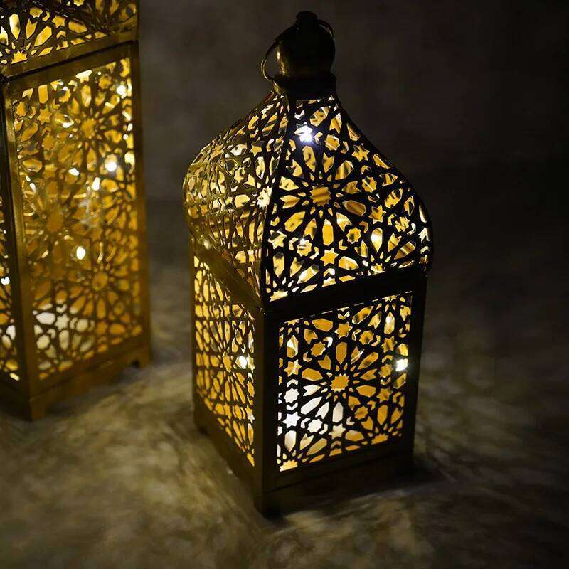 Metal Retro Moroccan Lantern Candelabra, Iron Candle Holder, Hurricane Lamp Candelabra Home Decor Accessories No Battery H260310