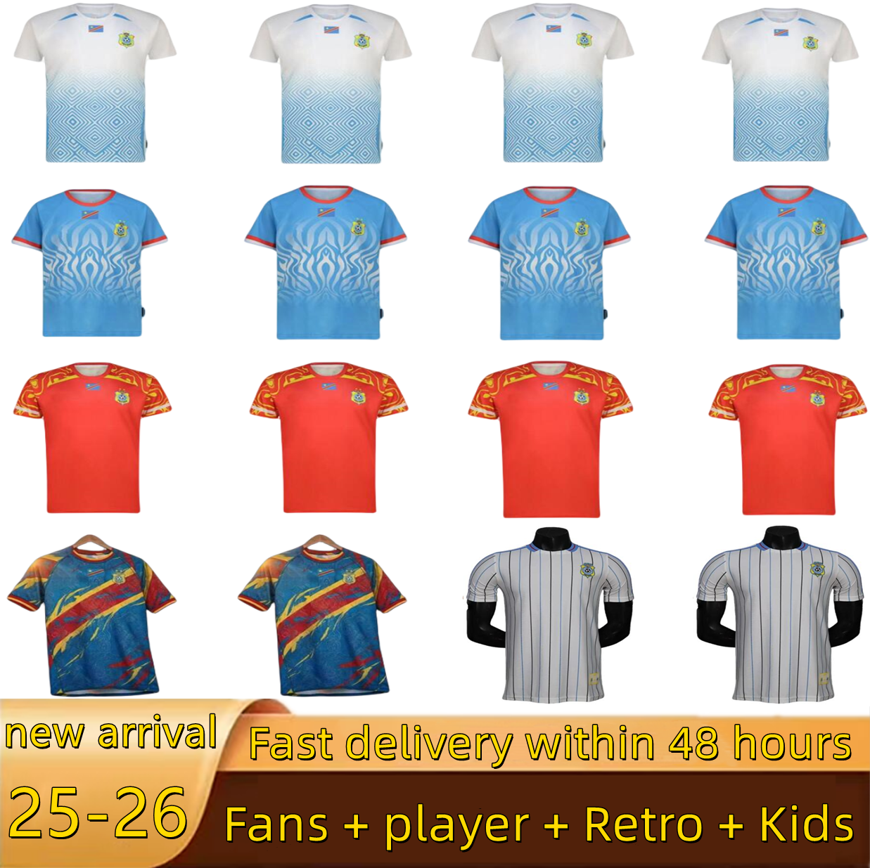 26 27 DR Congo Soccer Jerseys BAKAMBU M.ELIA T.BONGONDA MBUKU MAYELE Player Version Football Shirts 2026 2027 KAYEMBE PICKEL MUKAU C.MBEMBA Men Uniforms kids kit