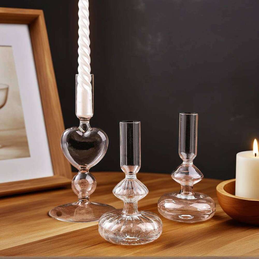 1PC, European-style crystal candlestick, home decoration, suitable for table decoration in homes, hotels, weddings, etc H260310