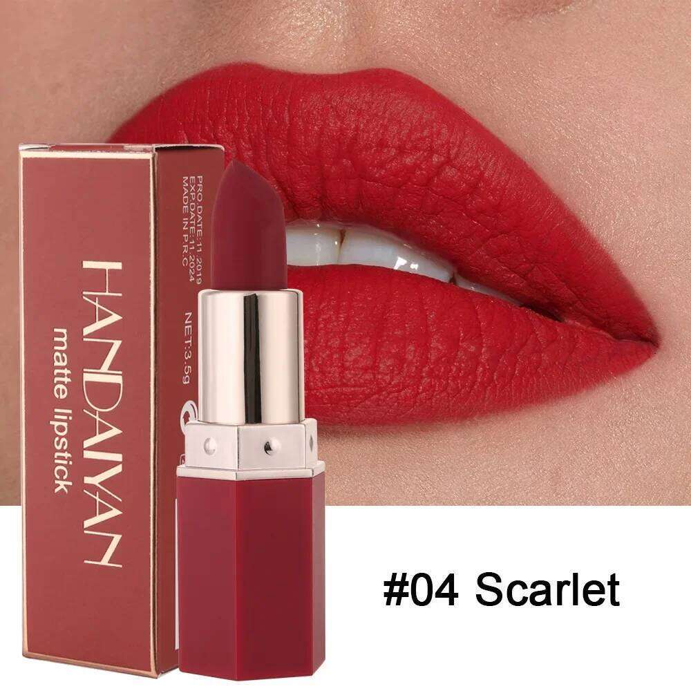 6 Colors Nude Matte Lipstick Waterproof Long Lasting Lip Stick Rose Red Pink Velvet Nonstick cup Lipsticks Makeup Cosmetics Z260310