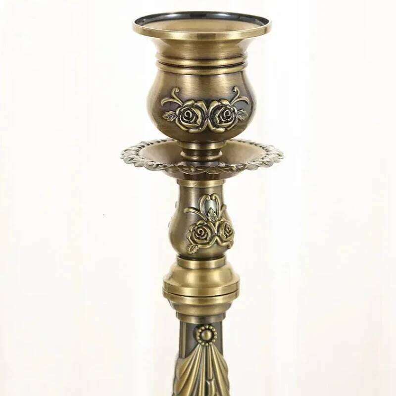 Metal Candle Holder - Candlestick Stand for Restaurant, Wedding Decoration & Dinner Props with Stylish Accessories H260310