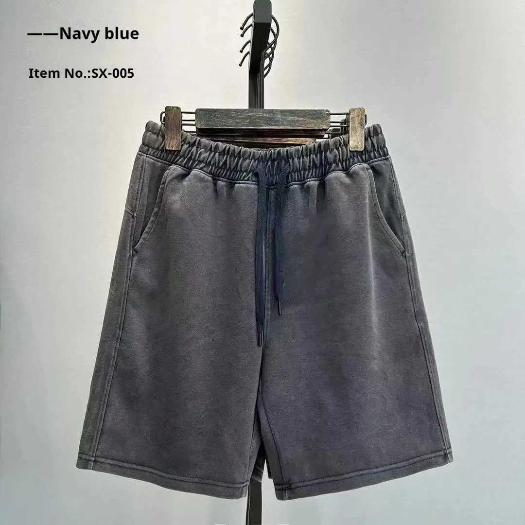 2025 Mens Casual Worn-out Washed Shorts for Spring and Summer Loose Solid Color Fashionable Streetwear Simple and Trendy N260310
